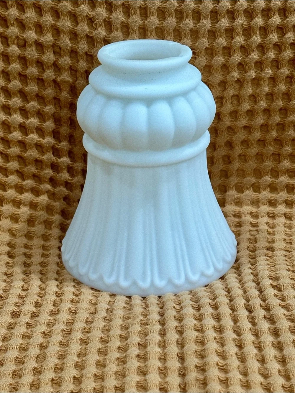 White Decorative Milk Glass Shade - Classic Fluted Design - Picture 1 of 9